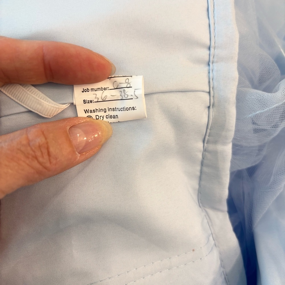 NEW Tulle Maternity Dress for Photoshoot Bridal Robe Light Blue NWOT Size L - Picture 13 of 14